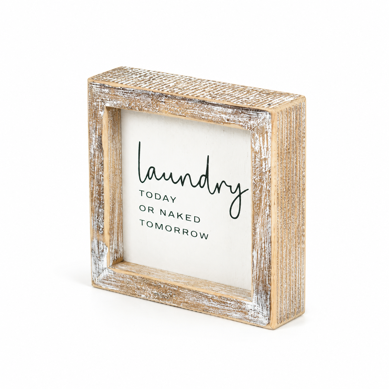 5" Wood Frame Sign - Laundry | White and Black