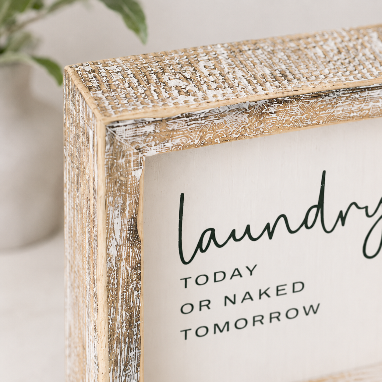 5" Wood Frame Sign - Laundry | White and Black