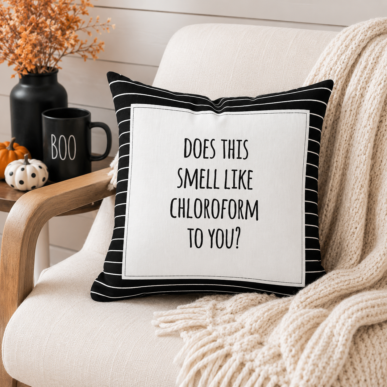 15" Canvas Pillow - Chloroform | Black and White