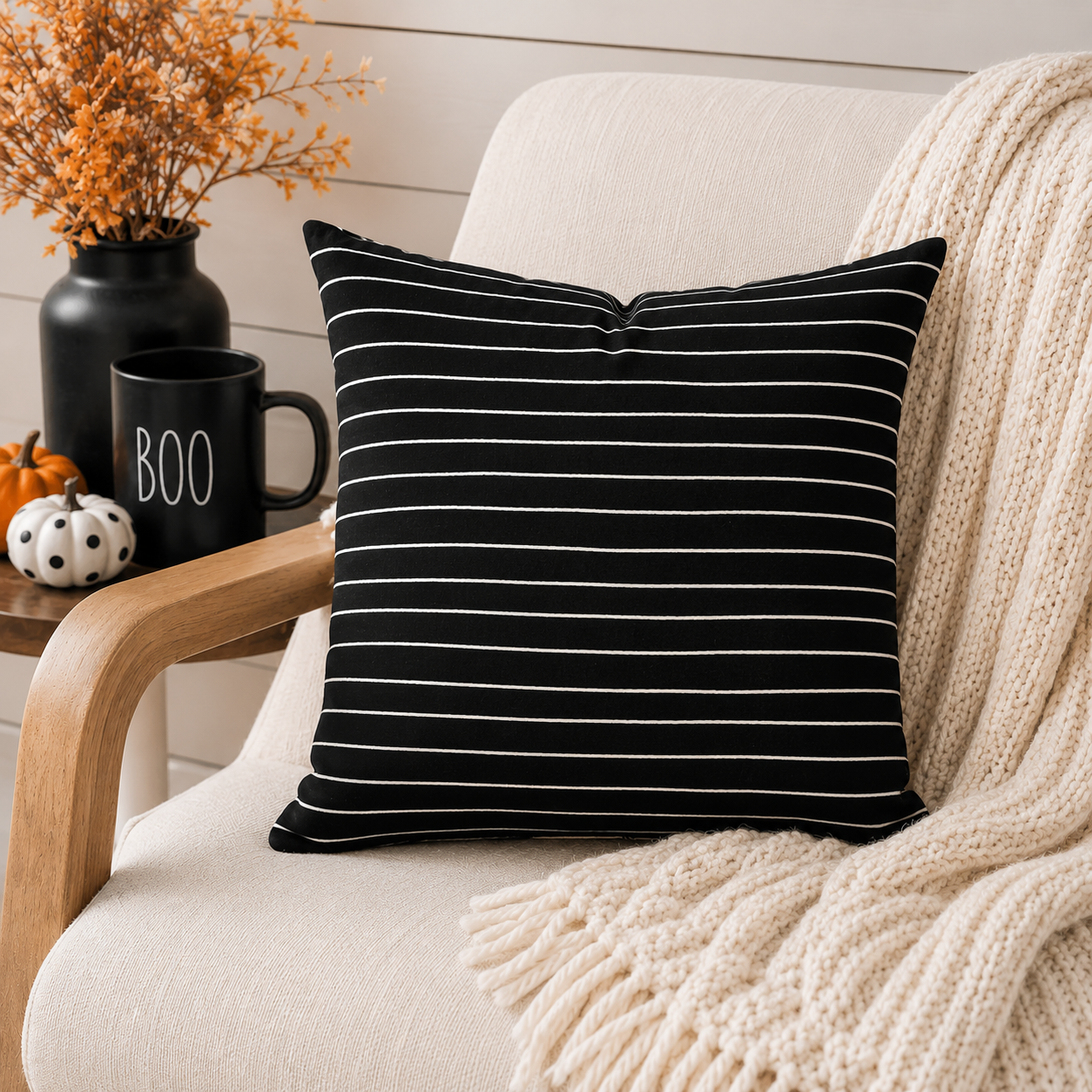 15" Canvas Pillow - Chloroform | Black and White