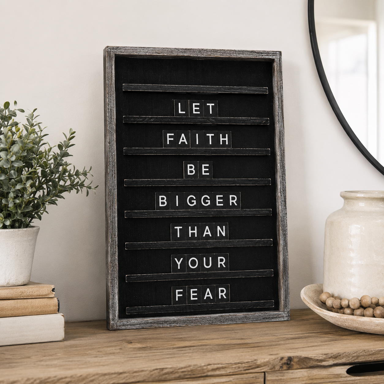 18" x 24" Wood Framed Letterboard - Black