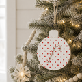 5" Reversible Wood Ornament - Candy Cane | White and Red