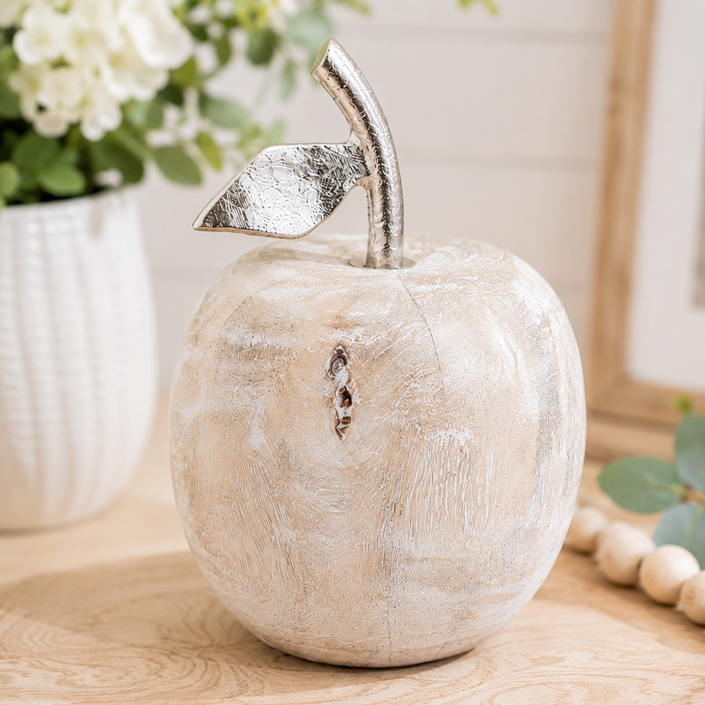 6" Mango Wood Shape - Apple | Silver
