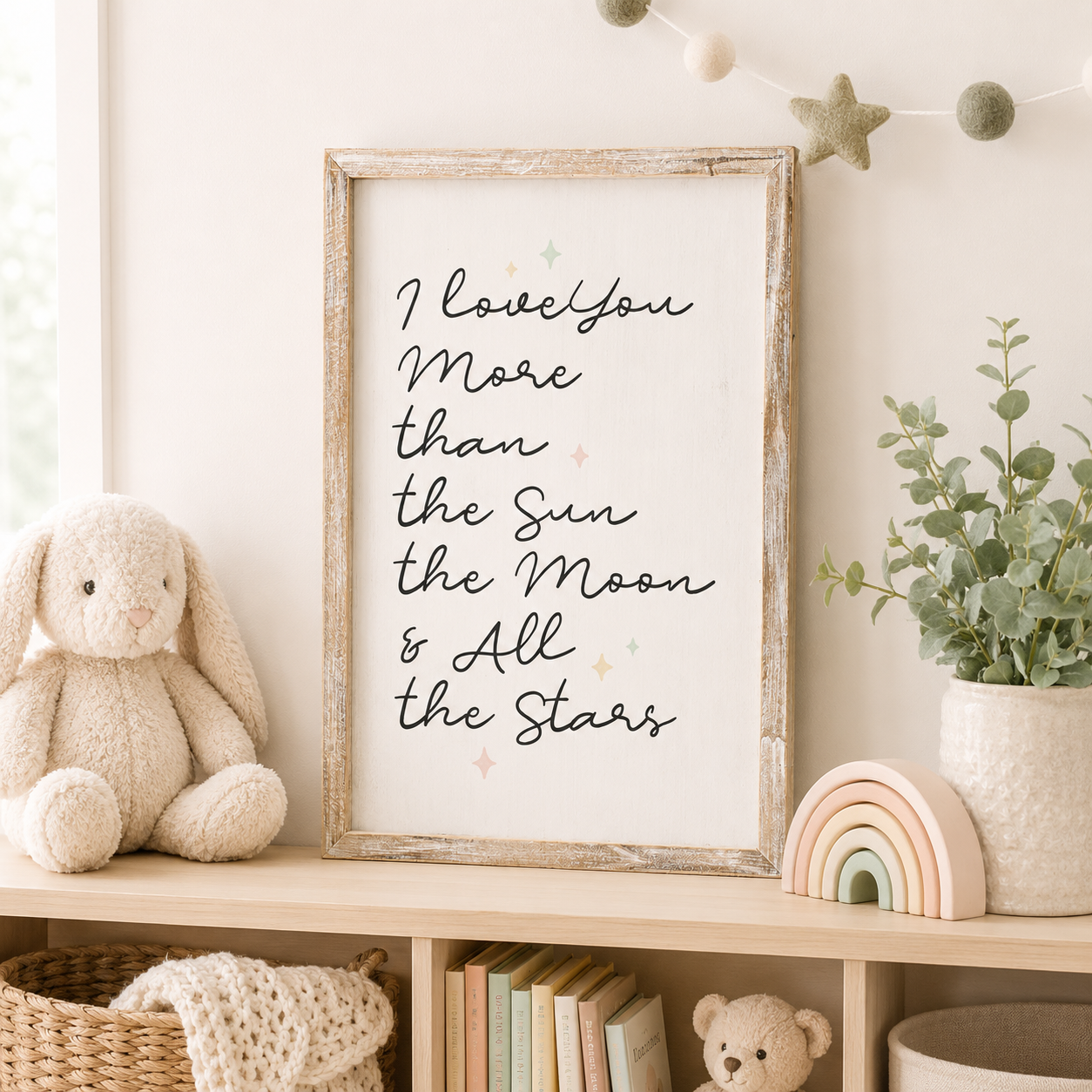 13" x 19" Reversible Wood Frame Sign - Brave/Stars
