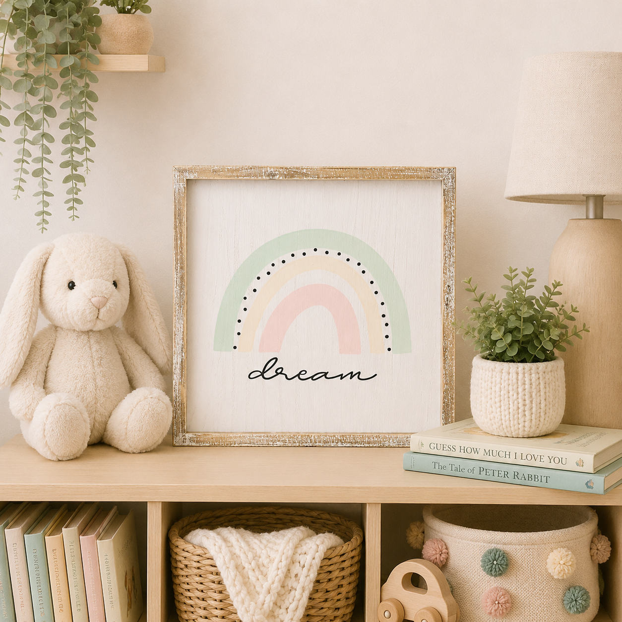 13" Reversible Wood Frame Sign - Dream | Animal Crackers Collection