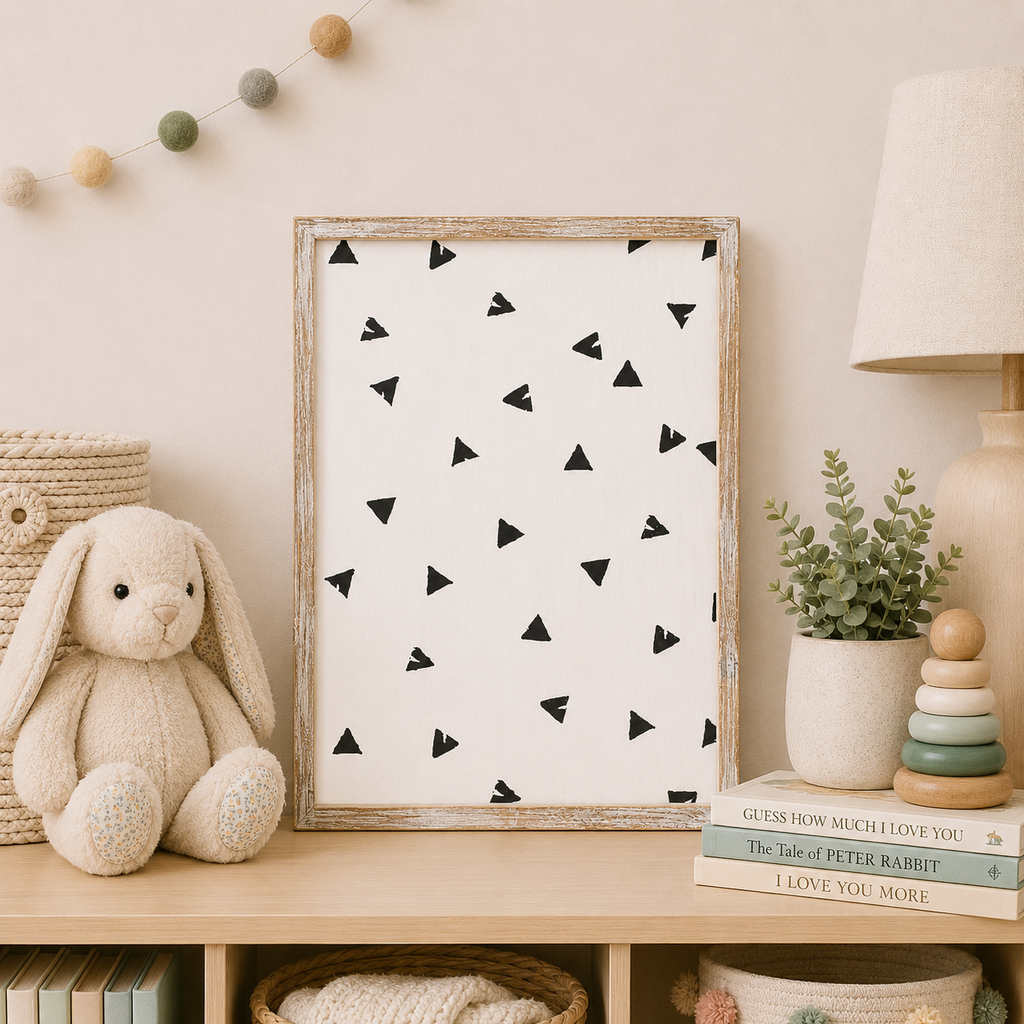 15" x 20" Reversible Wood Frame Sign - Elephant | White, Black and Blue