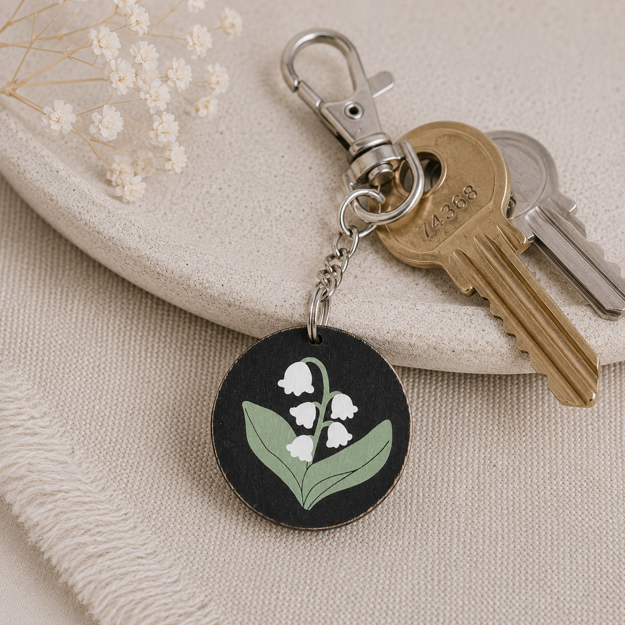 2" Reversible Wood Keychain - Be You/Flower