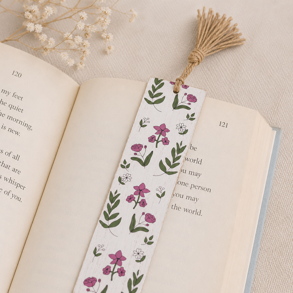8" Reversible Wood Bookmark with Tassel - Do What Makes You Happy
