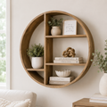 24" Round Wood Shelf - Natural | Neutral Mod Collection