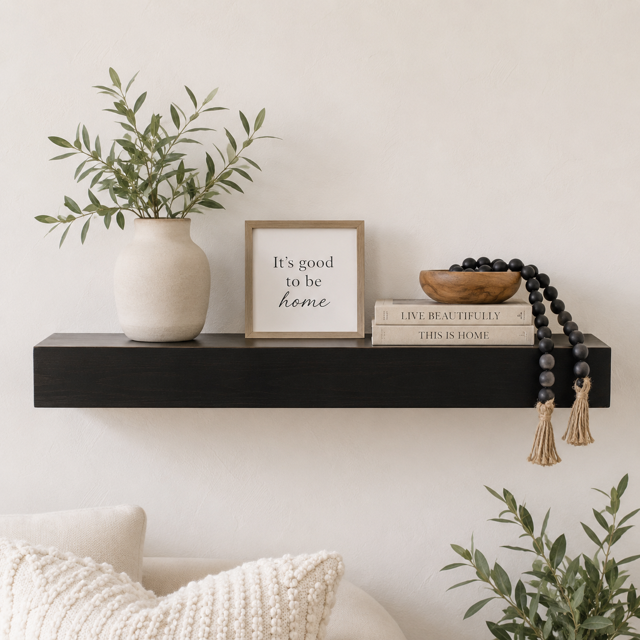 24" Wood Floating Shelf - Black