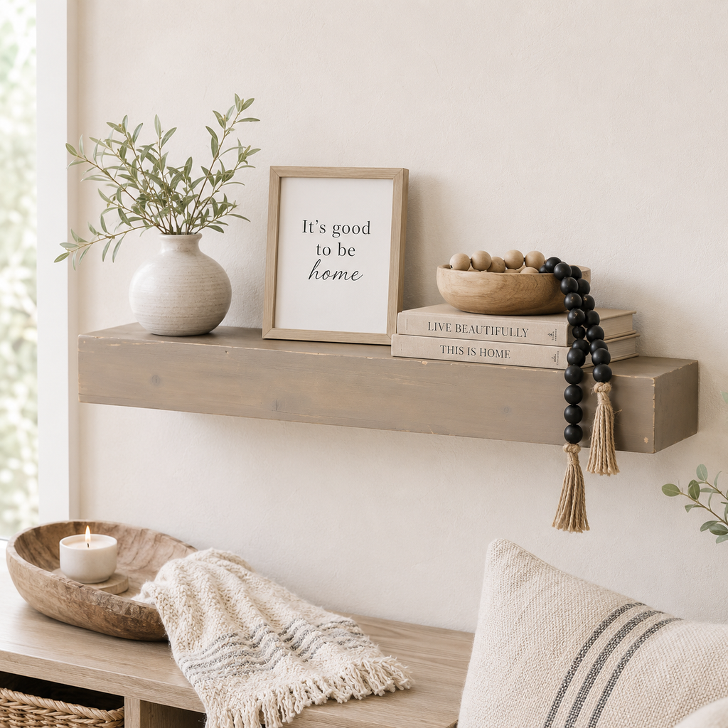 24" Wood Floating Shelf - Brown