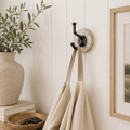 3" Mango Wood Wall Hook - Natural, Black and White