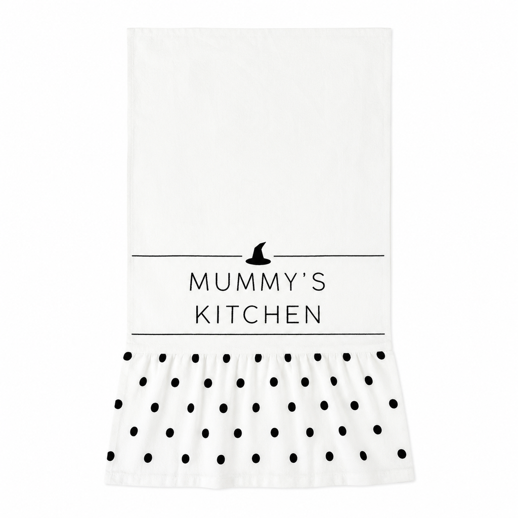 15" x 24" Dish Towel - Mummy's Kitchen | White and Black