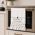 15" x 24" Dish Towel - Mummy's Kitchen | White and Black