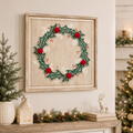 24" Wood Frame Sign - Wreath | Multicolor
