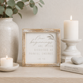 7" Wood Framed Sign - New Beginnings | White and Grey