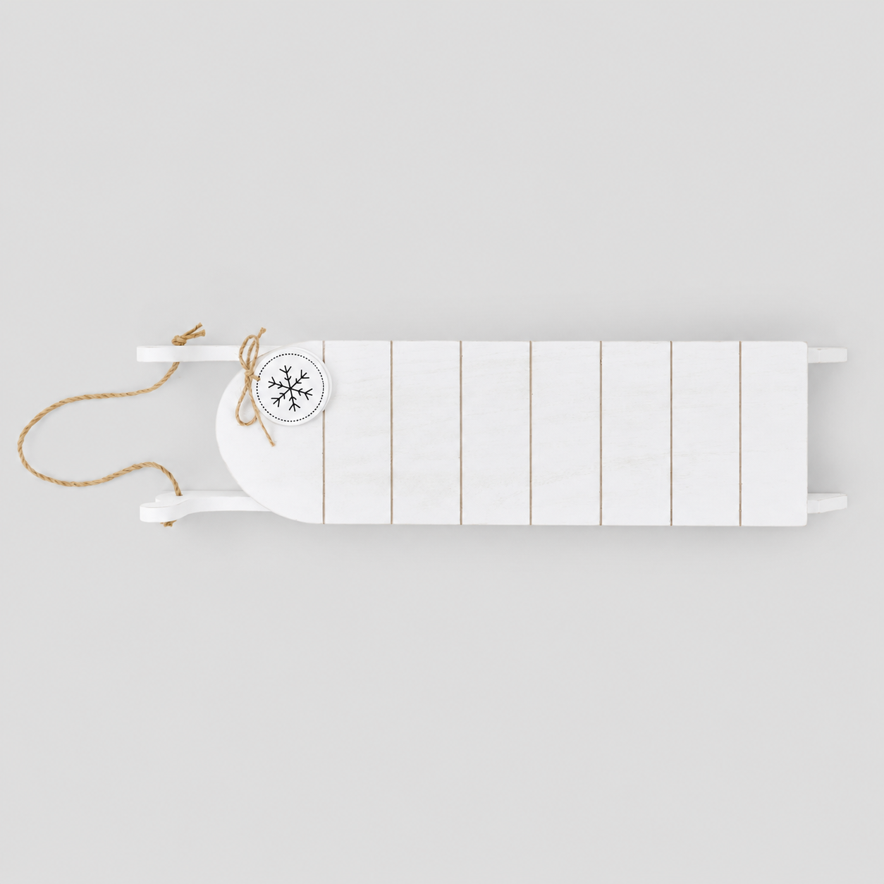 24" Wood Cutout - Sled | White and Black