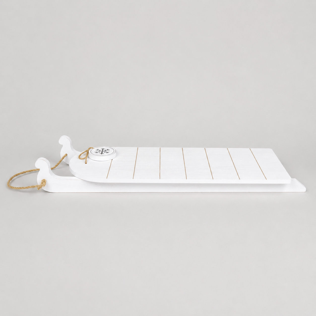 24" Wood Cutout - Sled | White and Black