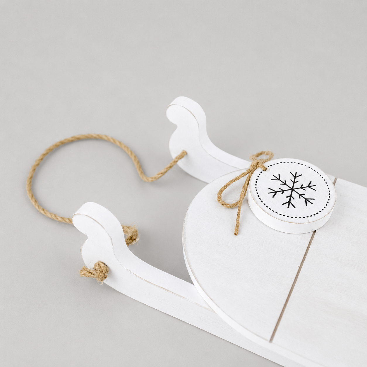 24" Wood Cutout - Sled | White and Black
