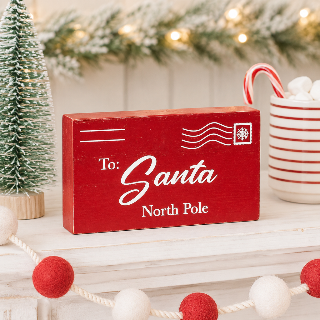 5" Chunky Wood Shape - Letter to Santa