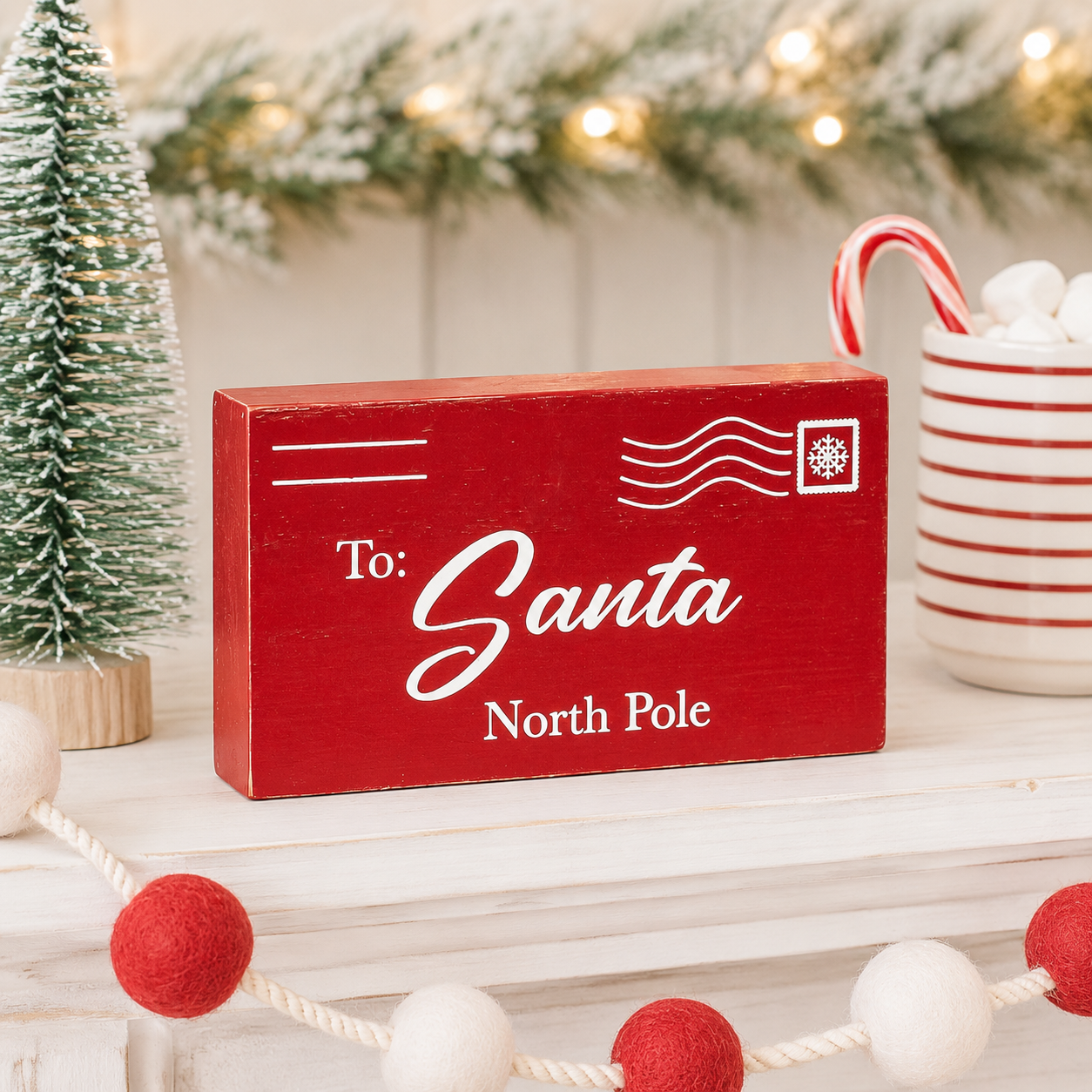 5" Chunky Wood Shape - Letter to Santa