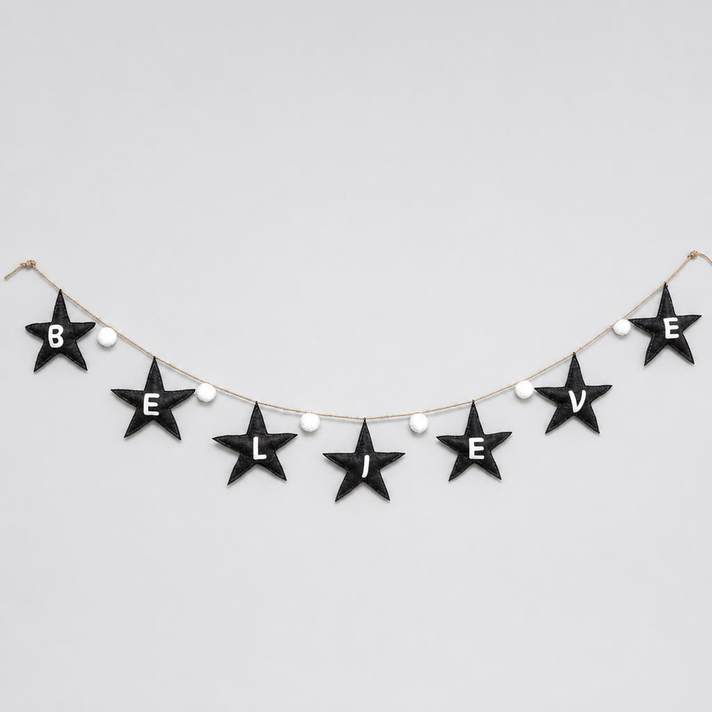 84" Felt Garland - Stars and Believe