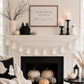 60" Wood Garland - Ghosts | White and Black