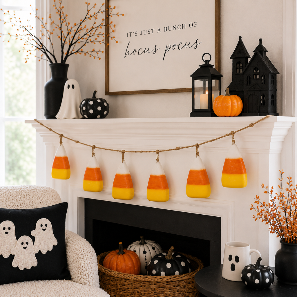 46" Paper Mache Swag - Candy Corn | Yellow, Orange and White