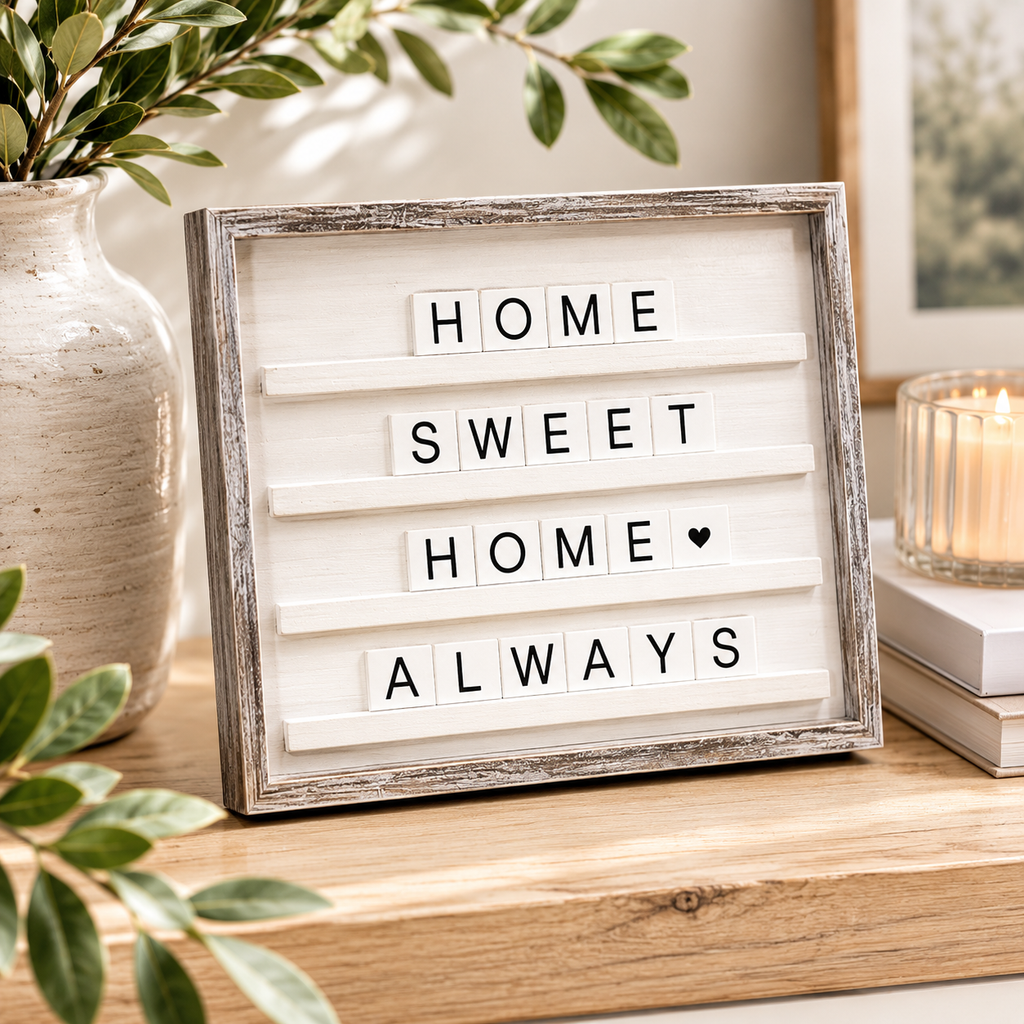 15" x 13" Wood Framed Letterboard - White