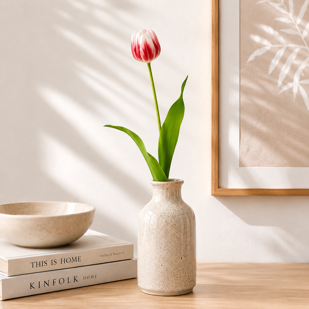 26" Faux Single Stem Tulip - Red