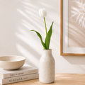 26" Faux Single Stem Tulip - White