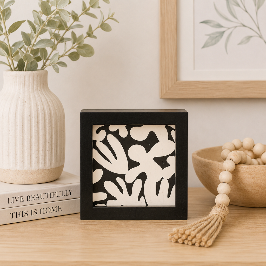 5" Reversible Wood Frame Sign - Nature/Leaf