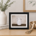 10" x 8" Reversible Wood Frame Sign - Tea Pot/Basket | Black, White and Brown