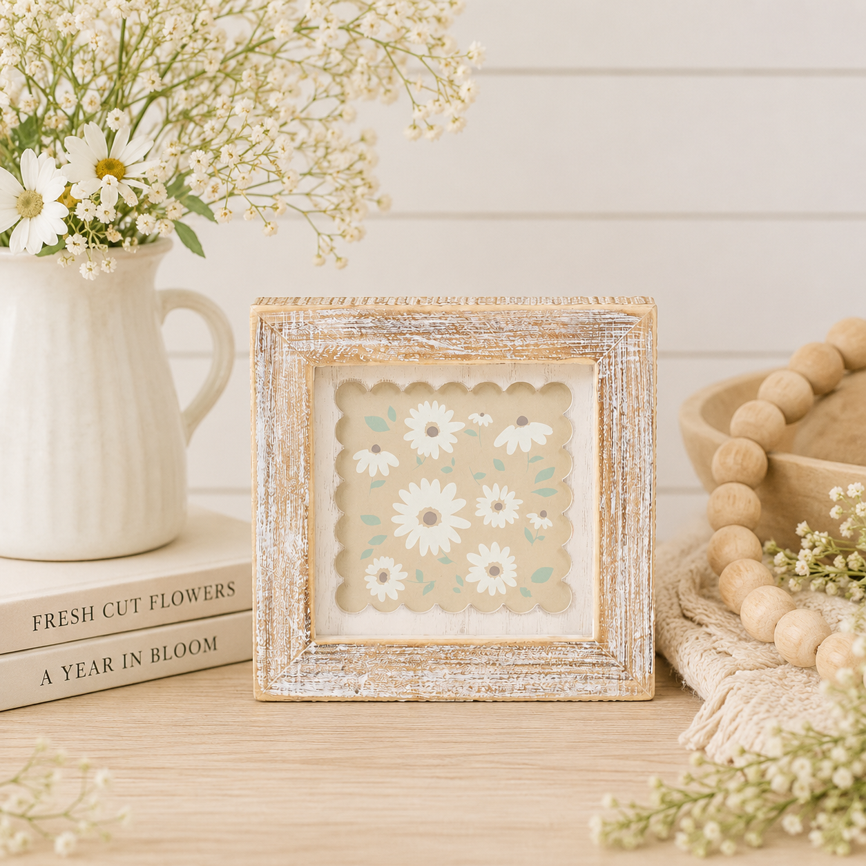 5" Reversible Wood Frame Sign - Daisy