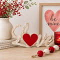 7" Wood Cutout - Love | Natural and Red