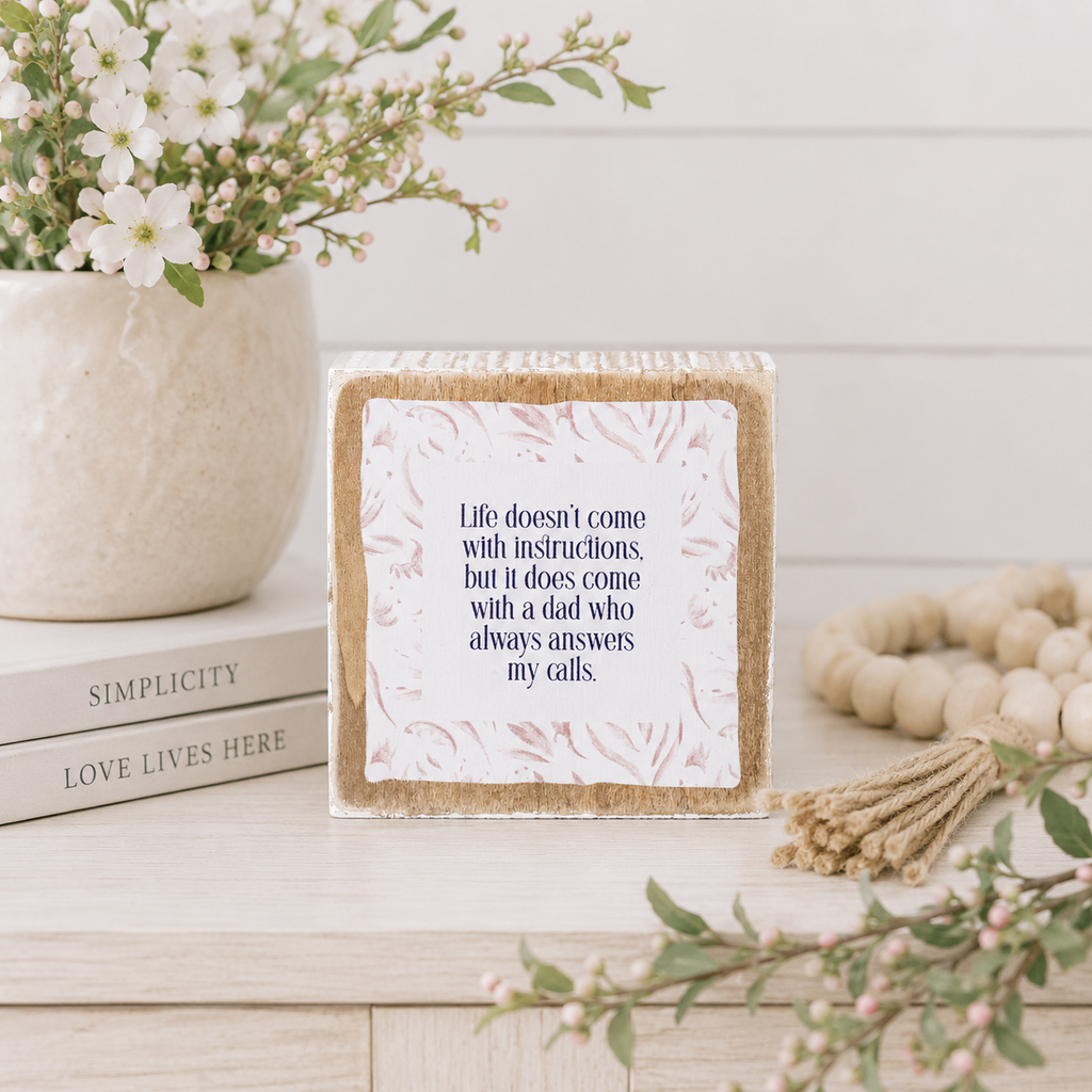 3" Reversible Wood Block Sign - Ability/Dad | Father's Day Collection