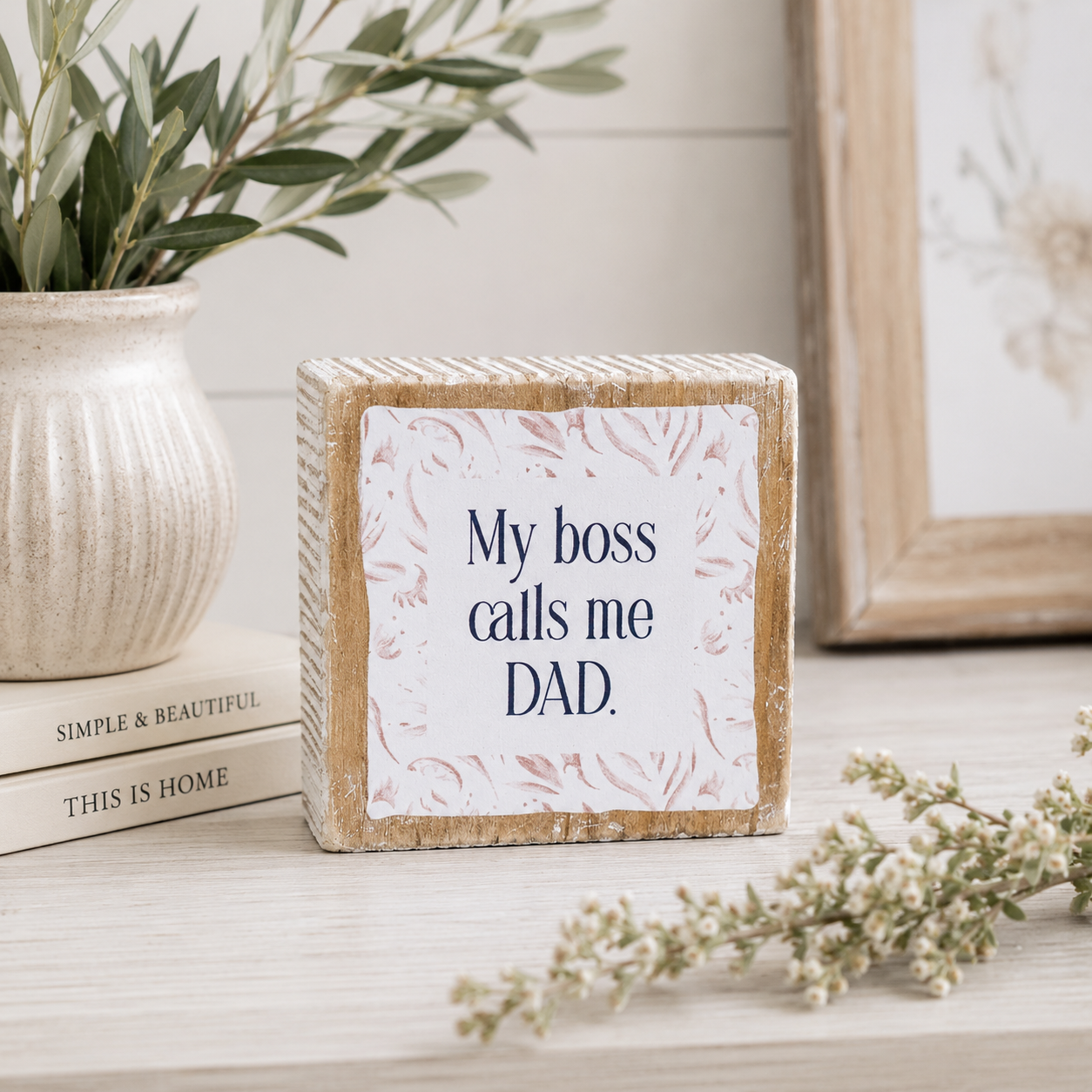 3" Reversible Wood Block Sign - Dad | Father's Day Collection