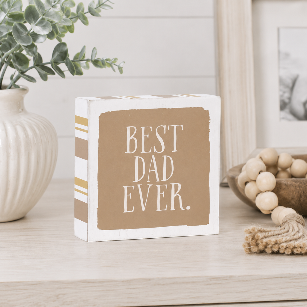 5" Reversible Wood Frame Sign - Best Dad/Father Tribute