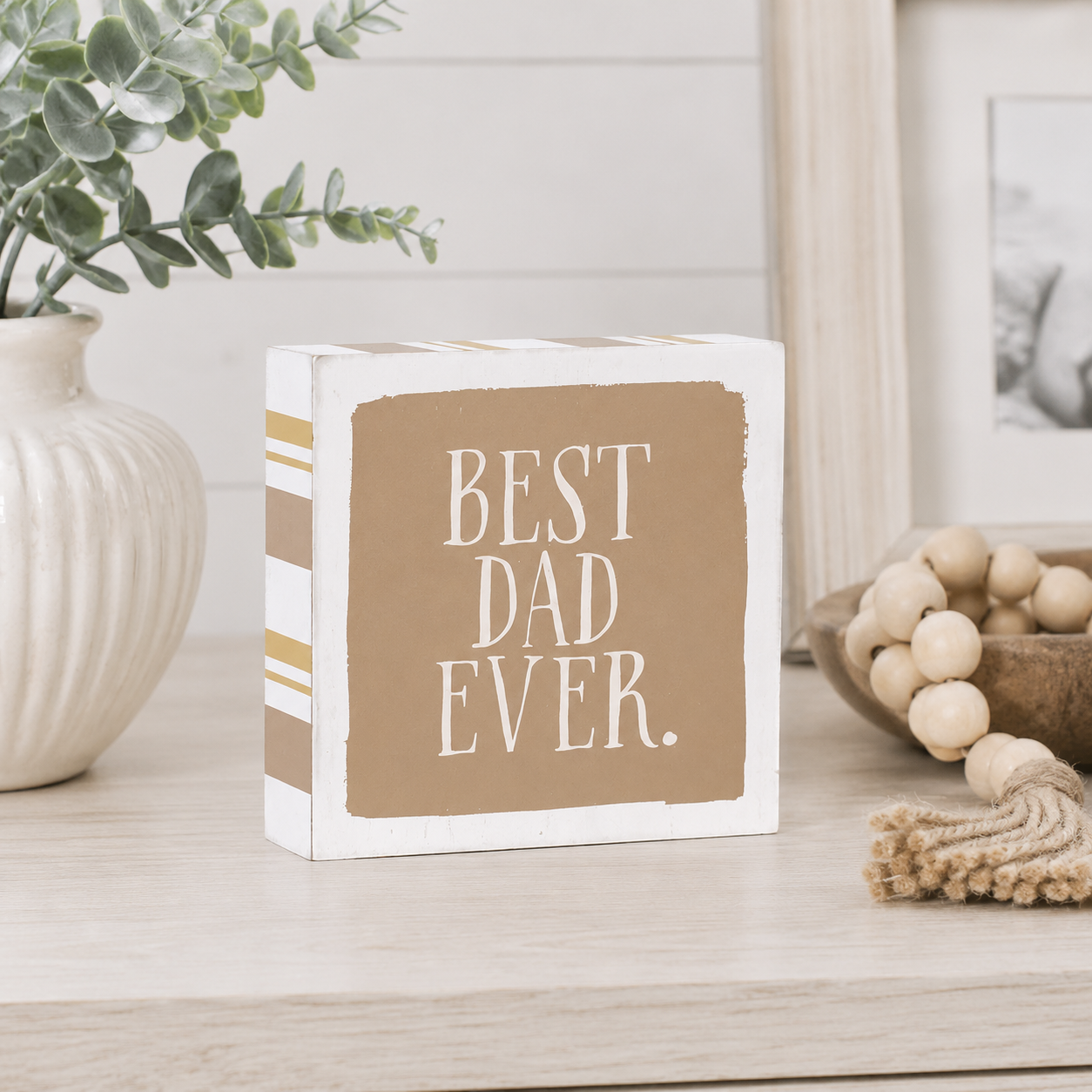 5" Reversible Wood Frame Sign - Best Dad/Father Tribute