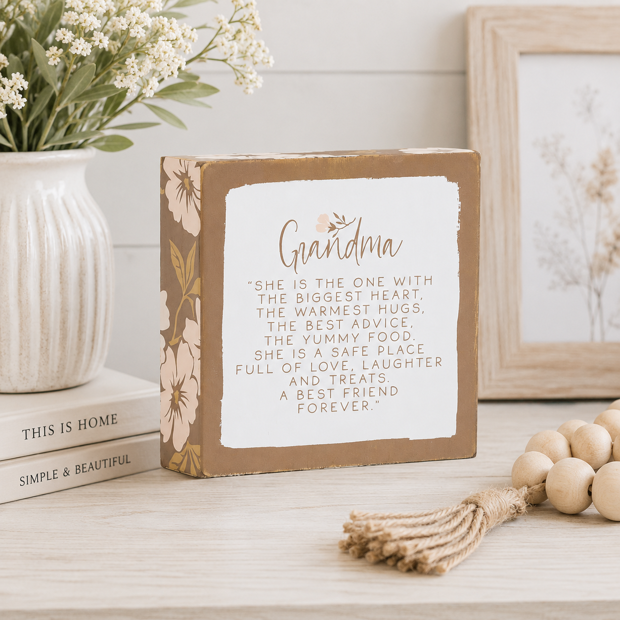 5" Reversible Wood Frame Sign - Grandma Love/Forever
