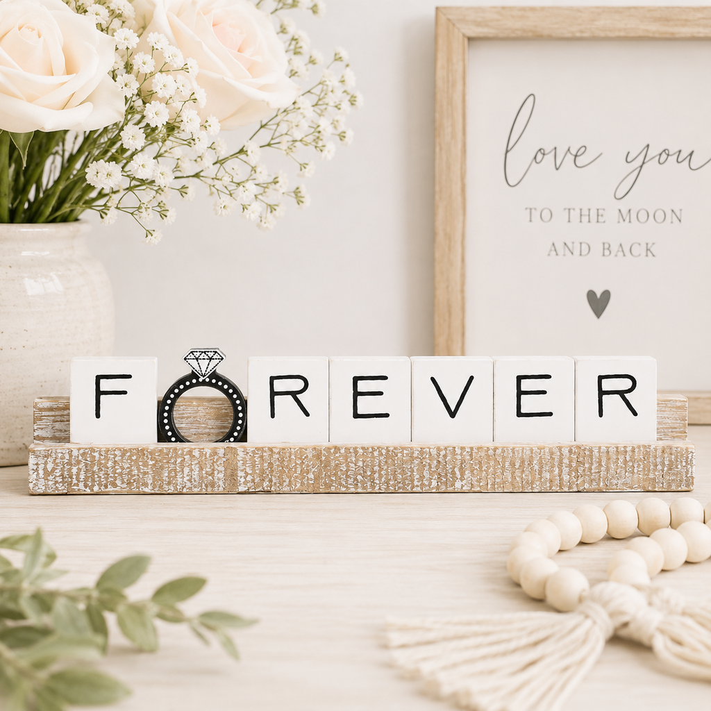 12" Wood Ledge Kit - Forever | White and Black | You and Me Collection