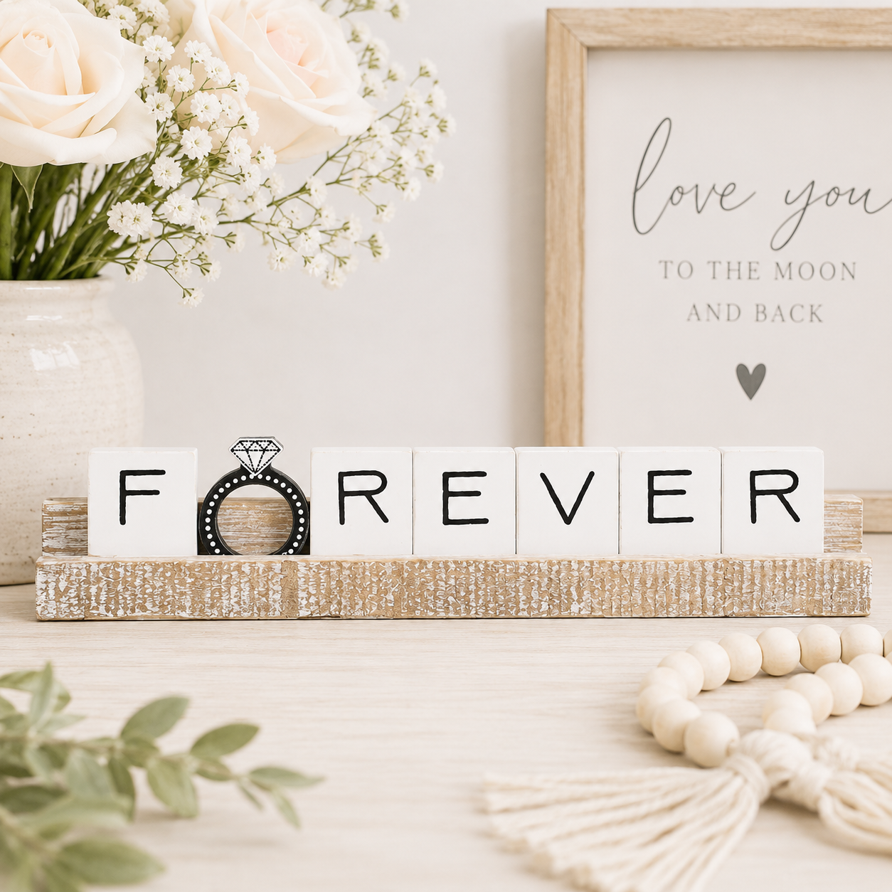 12" Wood Ledge Kit - Forever | White and Black | You and Me Collection