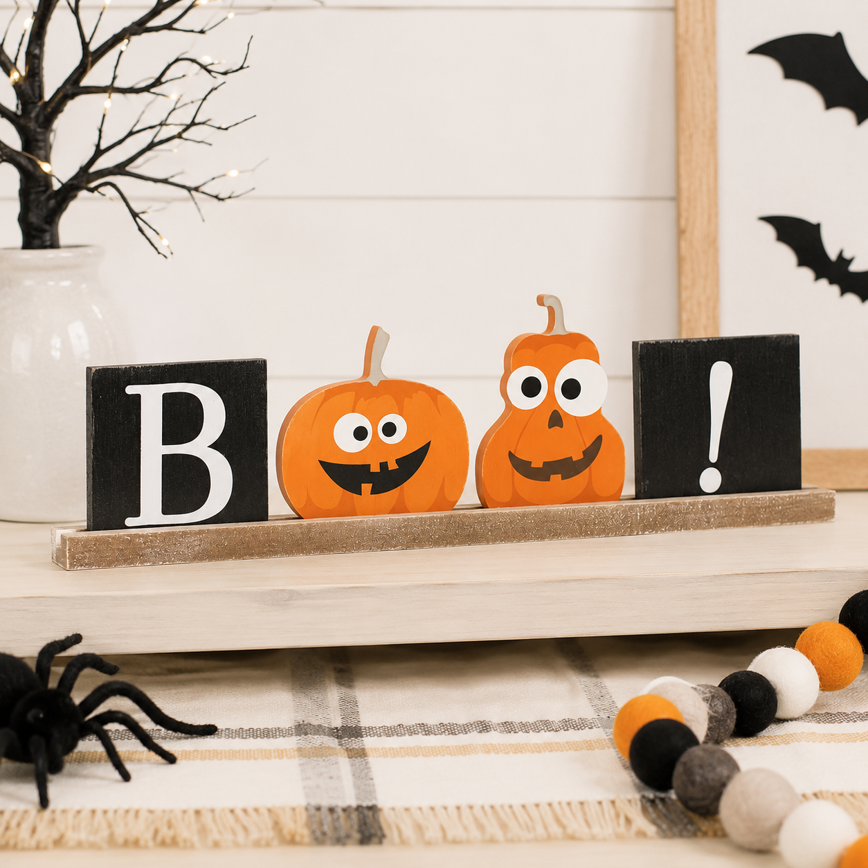 16" Wood Table Sitter - Boo! | Pumpkins and Sweets Collection