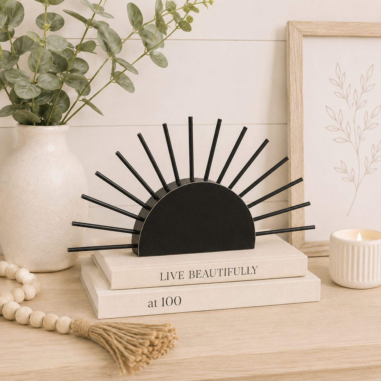 12" Chunky Wood Shape - Sun | Black | Neutral Mod Collection