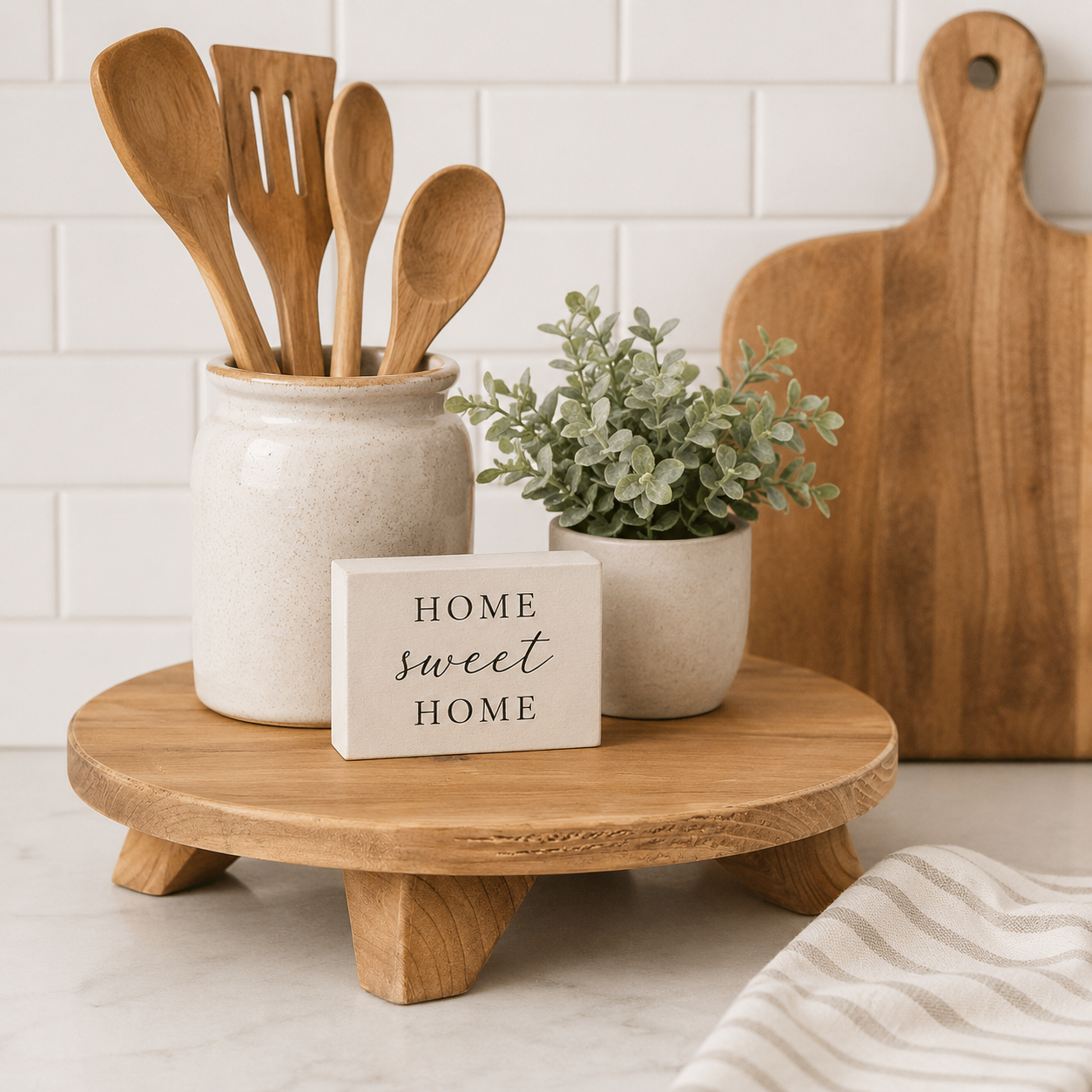 15" Round Wood Riser - Natural