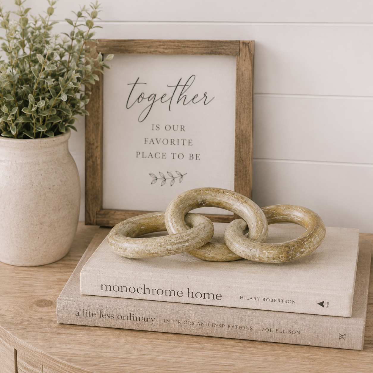 11" Mango Wood Round Chain - Natural