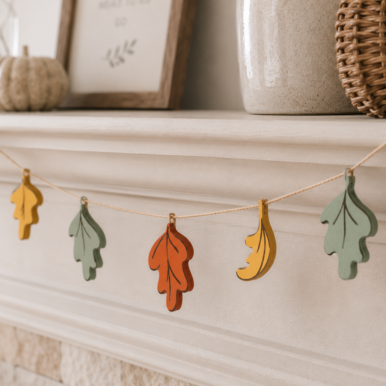 60" Wood Garland - Leaves