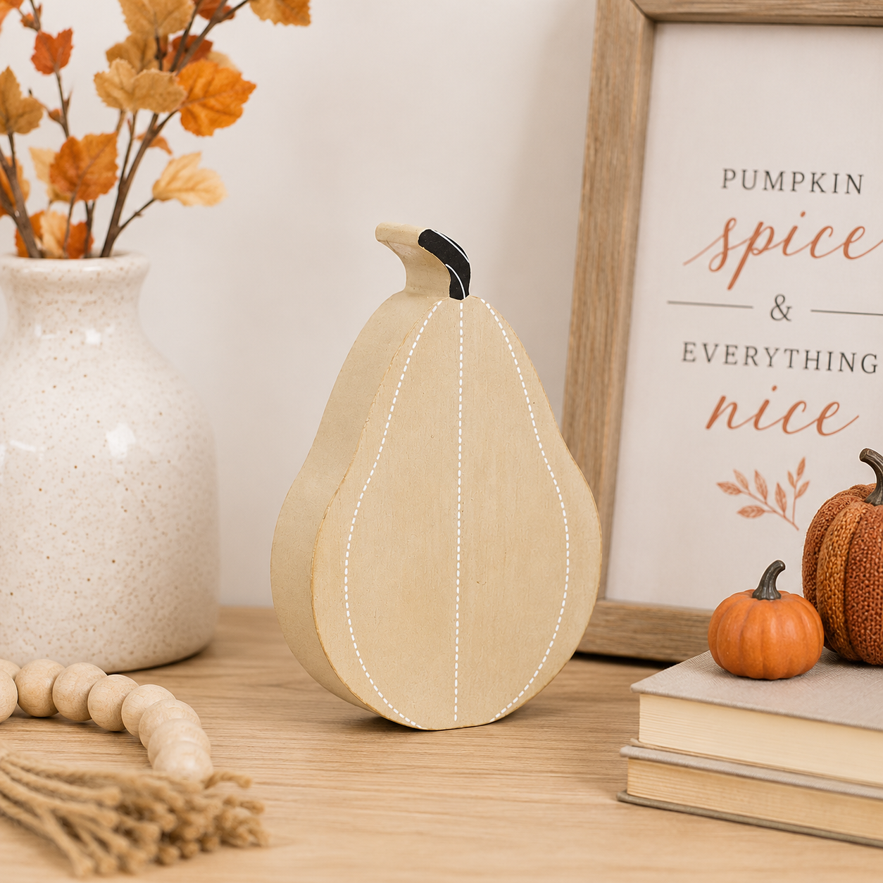 6" Reversible Wood Cutout - Pumpkin | Brown and Black