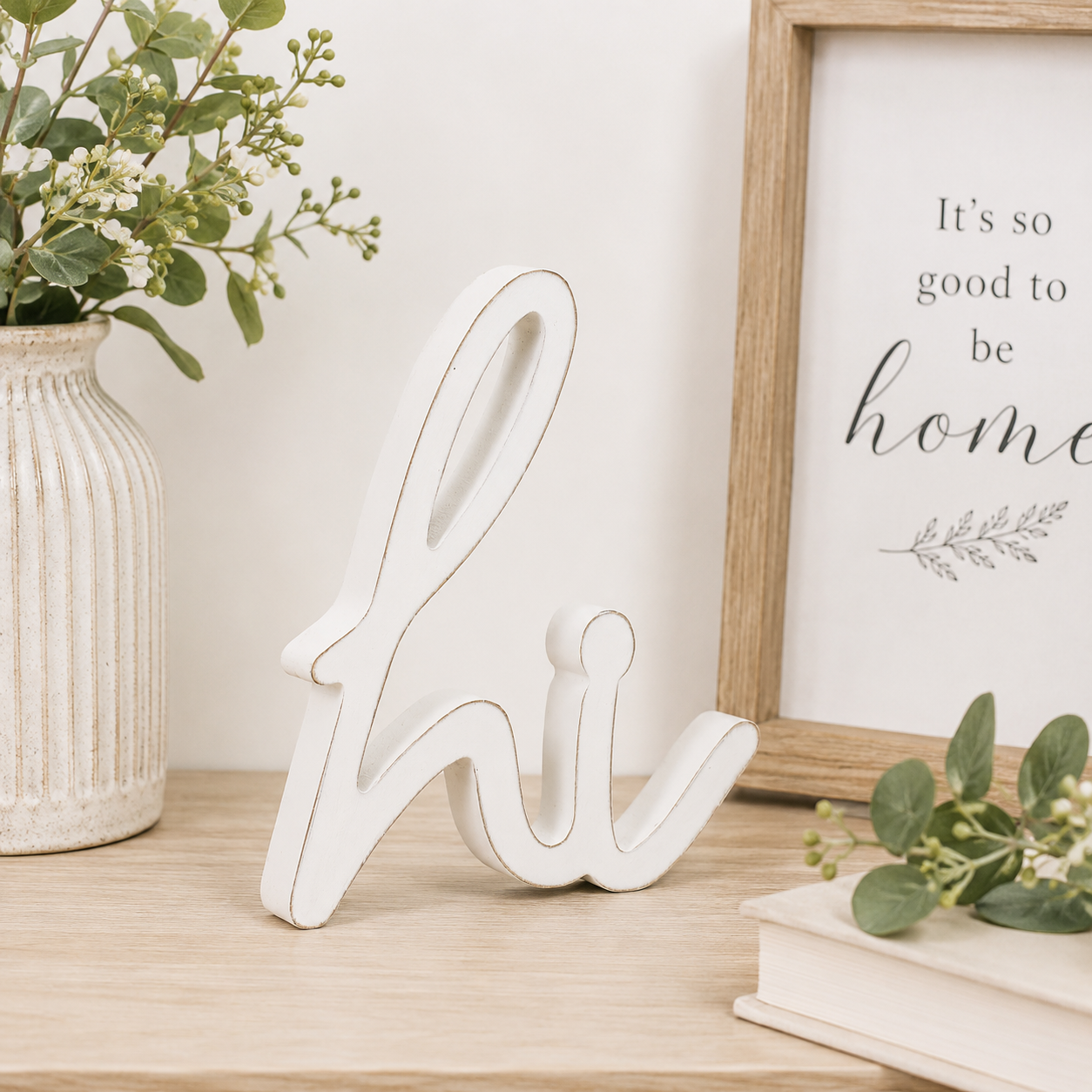 8" Wood Cutout - Hi | White