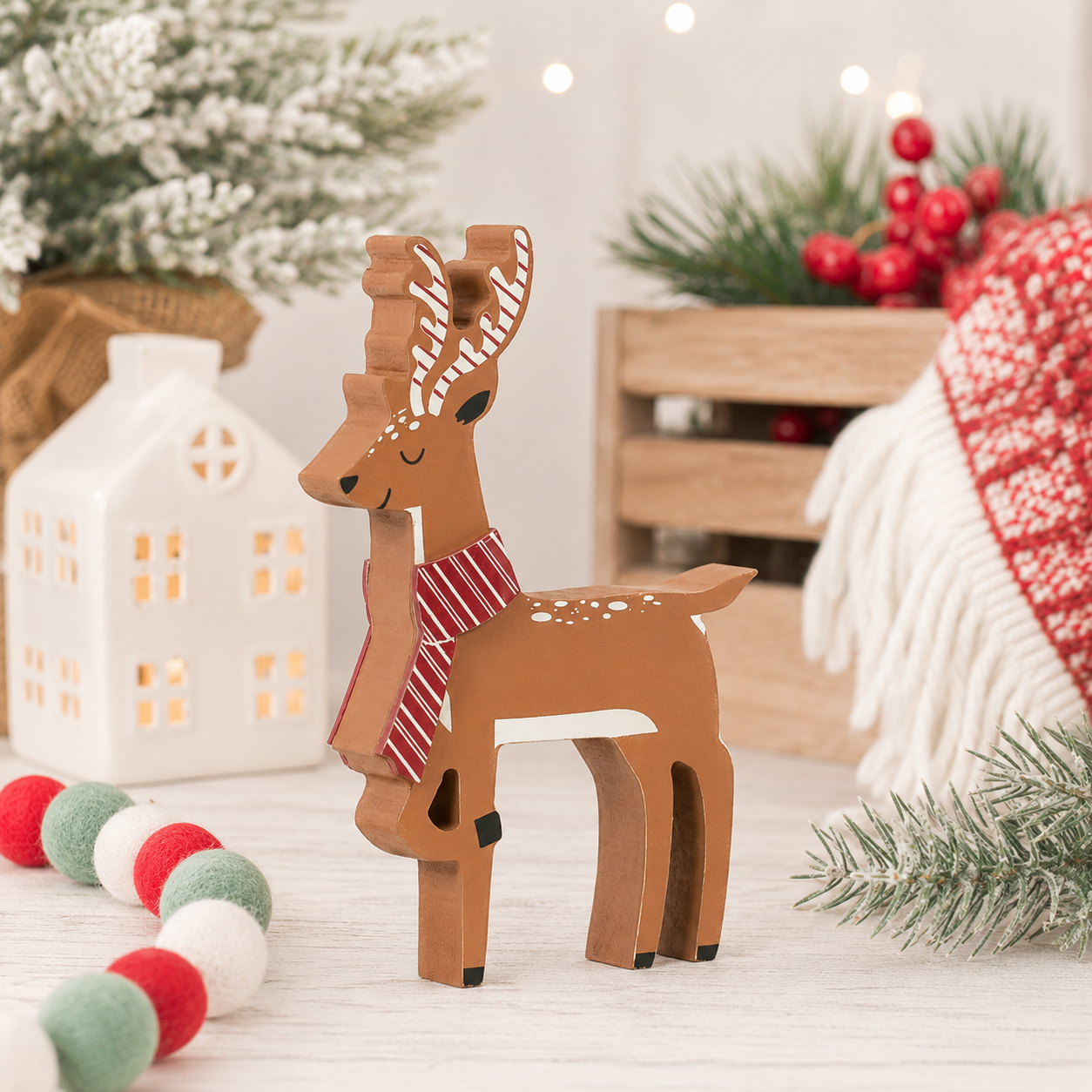 7" Chunky Wood Shape - Reindeer